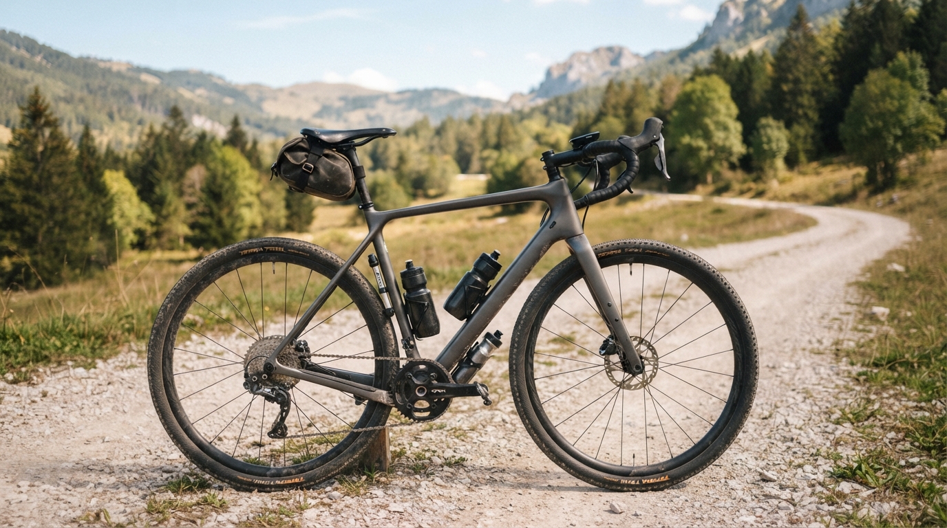 Gravel bike setup with wider tires and essential gear for a 2026 group ride